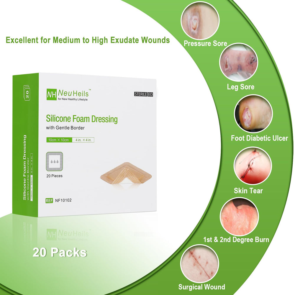 NeuHeils dressing soft border closeup highlights gentle silicone contact