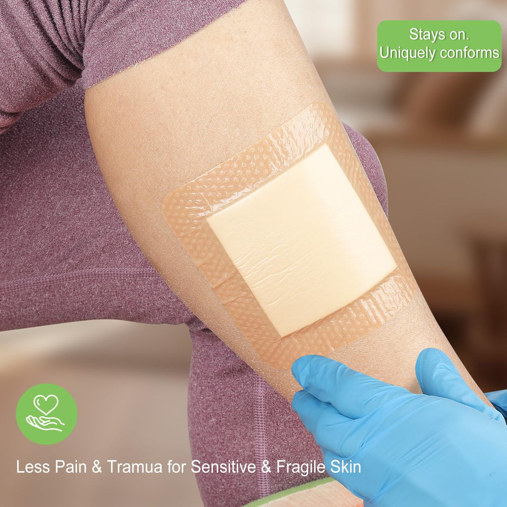 NeuHeils self-adhesive waterproof bandage applied to skin.