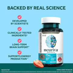 NEURIVA Plus decaf formulation badge indicates non-stimulant option