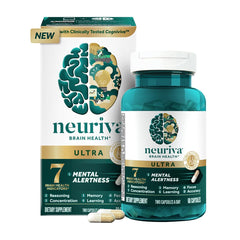 NEURIVA Ultra Decaf bottle back label highlights Cognivive and Neurofactor ingredients.