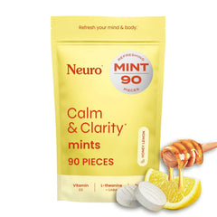 Neuro Calm and Clarity mints bottle front for on-the-go calm and focus