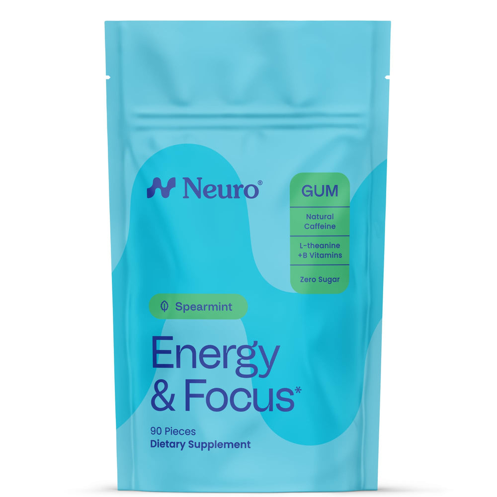 Neuro Energy & Focus Gum box front for quick focus on the go.