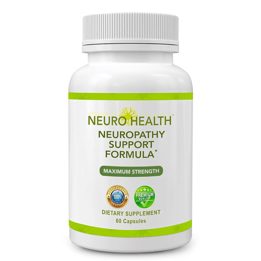 Neuro Health Nerve Support Formula bottle front showcases trusted brand for nerve comfort.