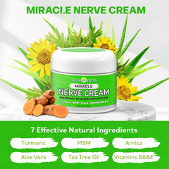 Neuro Health Miracle Nerve Cream applied to the hand for cooling relief.
