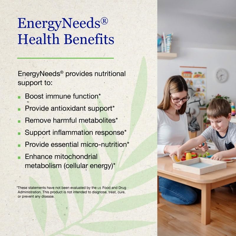 EnergyNeeds bottle pour with easy-to-swallow capsules daily.