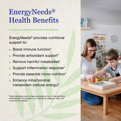 EnergyNeeds bottle pour with easy-to-swallow capsules daily.