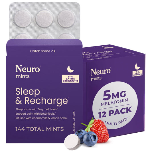 Neuro Sleep Meltaway Mints Night Berry pack for a bedtime routine.