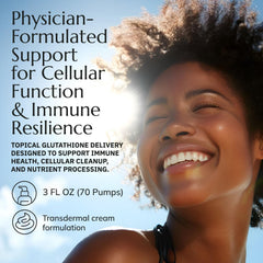 Neurobiologix Glutathione Topical Cream label closeup highlighting premium formula for skin nourishment