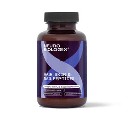 Neurobiologix bottle with Hair Skin & Nails Peptides for daily beauty.