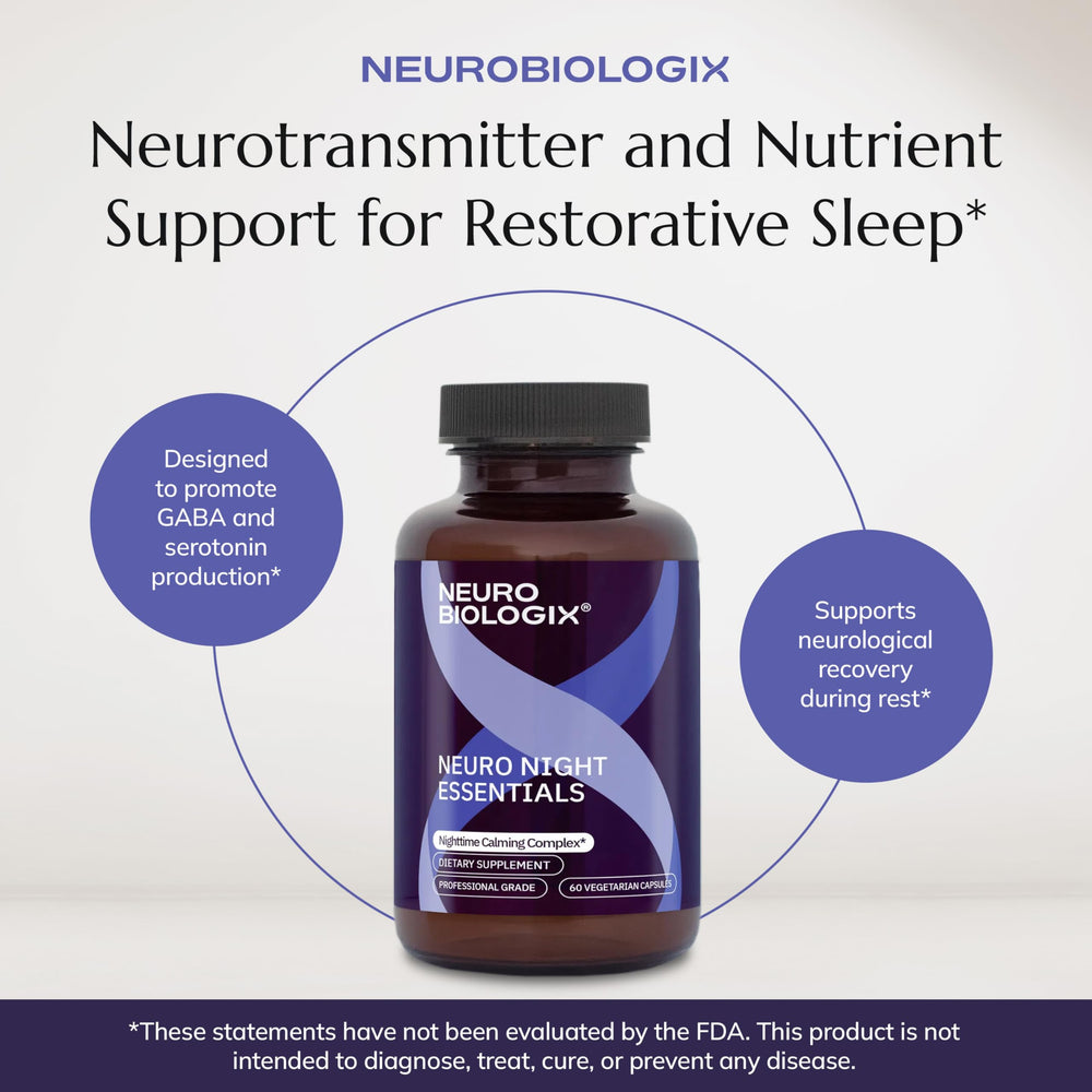 Relaxing night setup with Neuro Night Essentials supporting a calm wind-down.