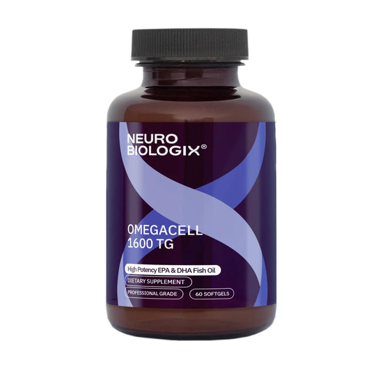 Neurobiologix OmegaCell 1600 TG bottle—softgels for daily omega-3 support