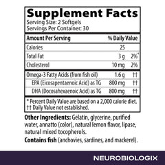 Neurobiologix OmegaCell 1600 TG Norwegian-sourced fish oil bottle