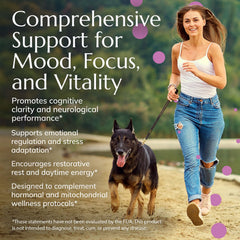 Glass of water beside Neurobiologix Pregnenolone Plus capsules for easy taking
