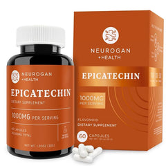 Neurogan Epicatechin capsules bottle label highlighting 1000 mg serving for athletic support