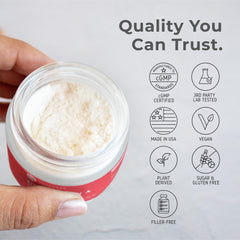 Neurogan Urolithin A Powder glass with juice shows easy daily mixing.