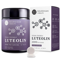 Neurogan Luteolin tablets bottle in daily wellness routine for cellular support.