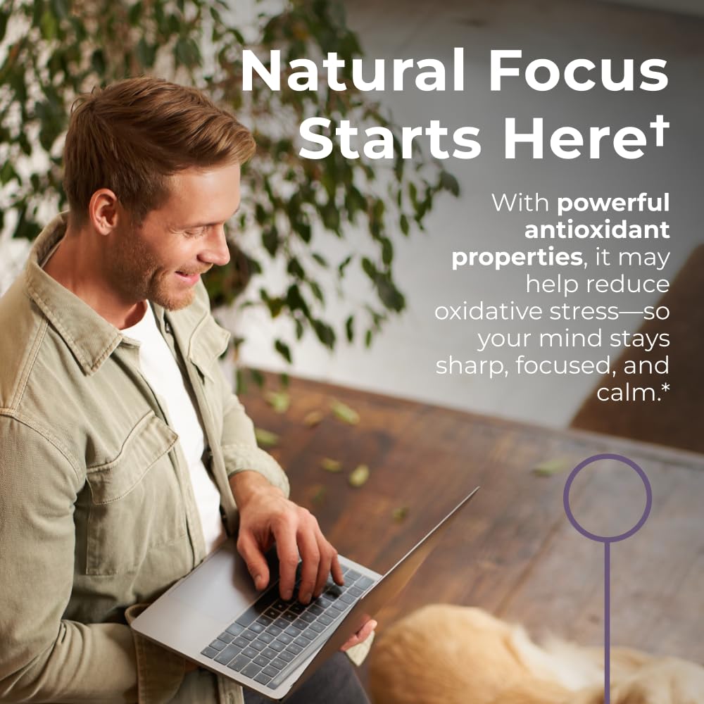 Neurogan Luteolin tablets beside citrus and greens to emphasize plant origins.