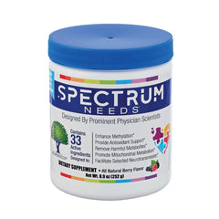 NeuroNeeds SpectrumNeeds berry flavor tub front for convenient daily nutrition