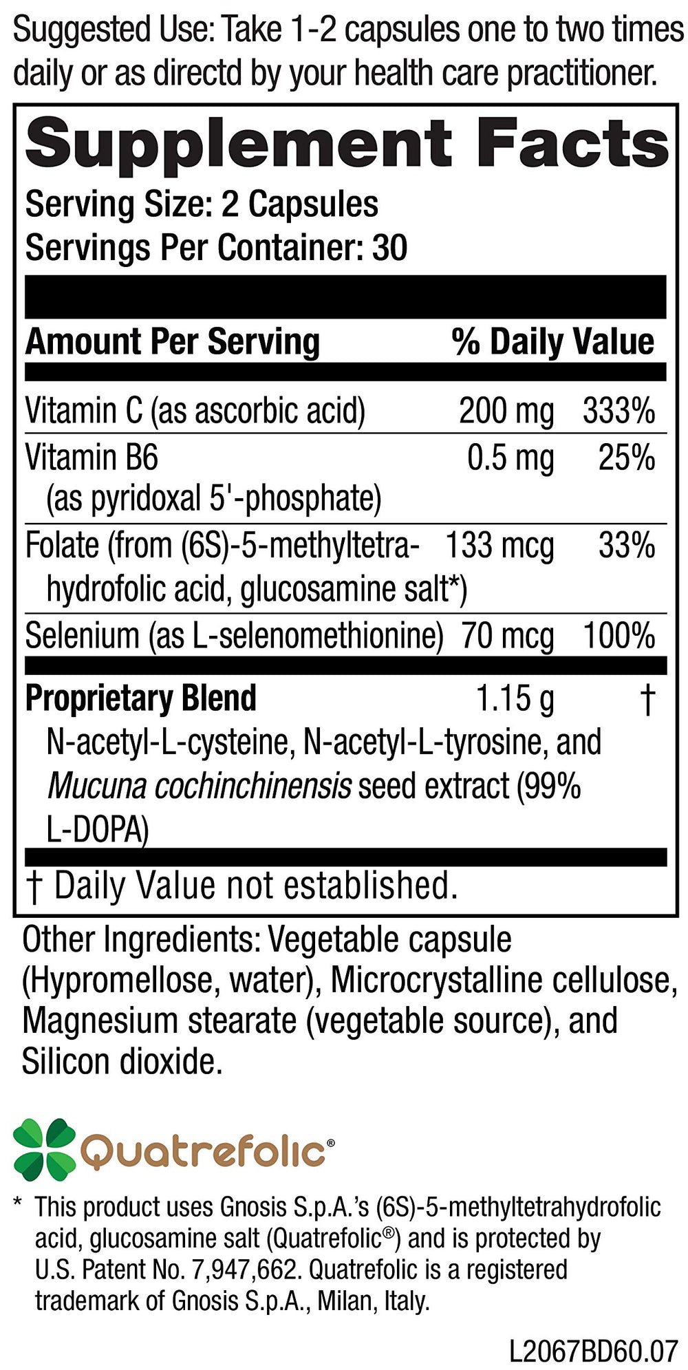 NeuroScience Balance D L-tyrosine and B vitamins support cognitive function and mood.