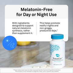 NeuroScience TravaCor capsules pose for a daily wellness routine.