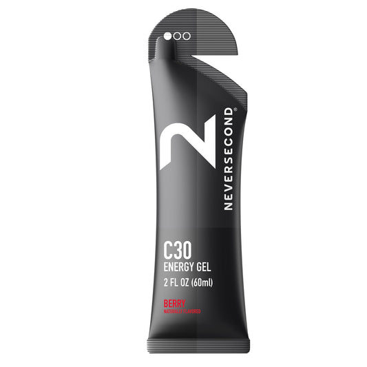 Neversecond C30 Berry Energy Gel sachet for fast, easy endurance fueling.
