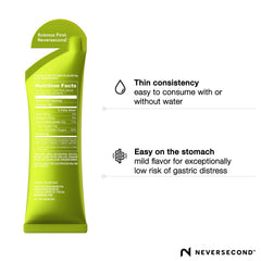 Single-serving Neversecond C30 gel for on-the-go energy.