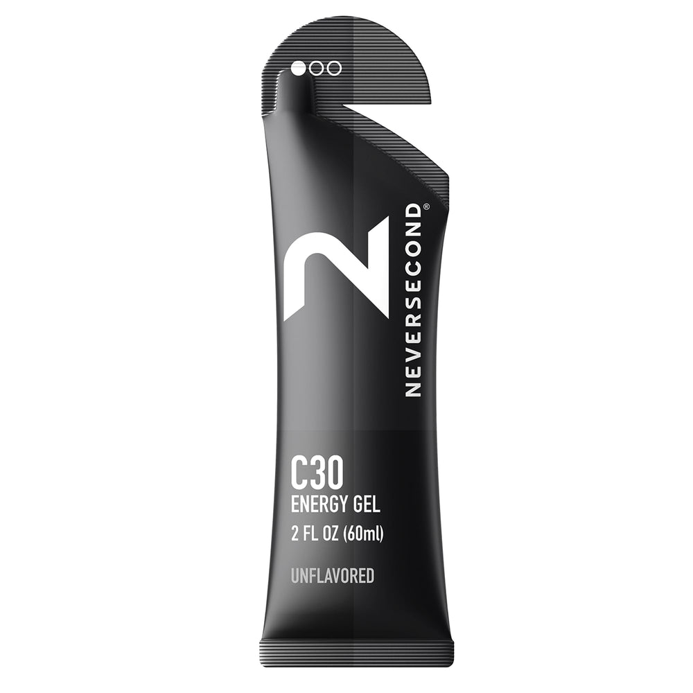 Neversecond C30 Energy Gel unflavored 12-pack for on-the-go endurance fueling and hydration.