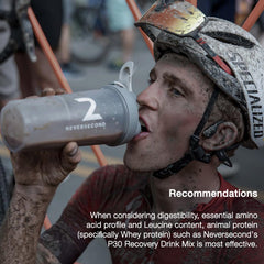 NeverSecond P30 Recovery Drink Mix used by endurance athletes after long training sessions