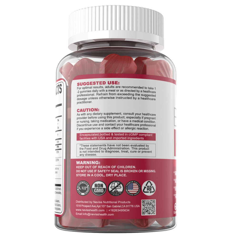 NEVISS Beet Root Gummies packaging, convenient on-the-go use.