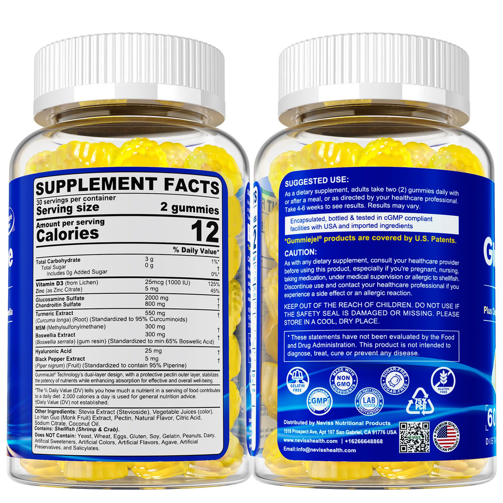 Lifestyle shot of NEVISS gummies as part of a daily routine.