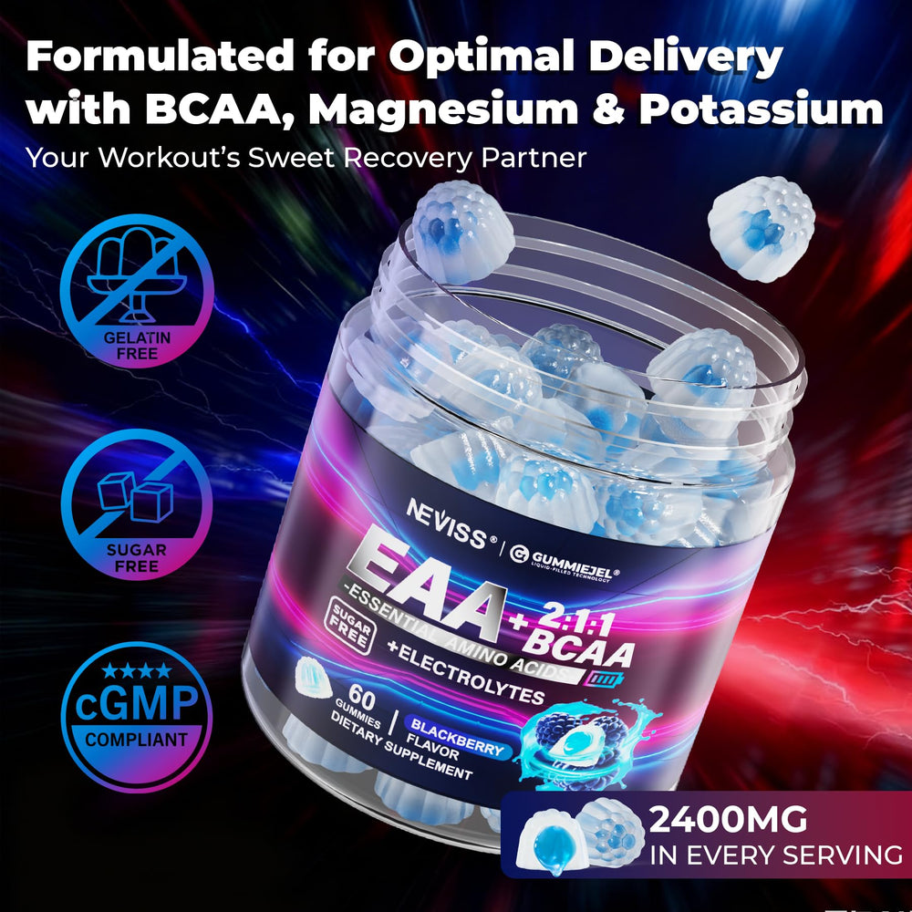 NEVISS EAA Gummies sugar-free formulation for guilt-free snacking