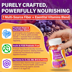 NEVISS Fiber Gummies sugar-free label highlights natural sweetness