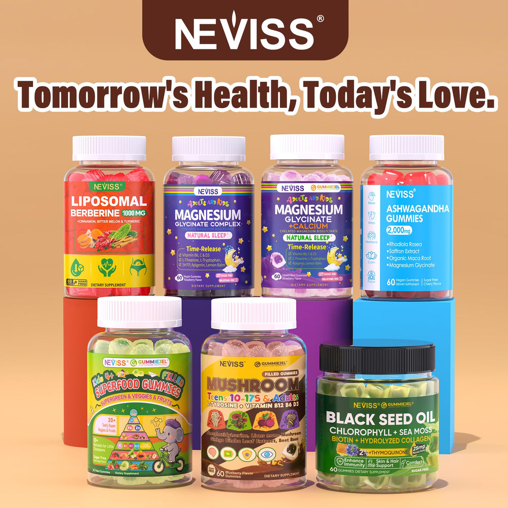 Neviss Kids 10+ Focus gummies, packaging detail signaling quality and safety.
