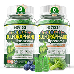 NEVISS liposomal sulforaphane gummies bottle for easy daily antioxidant support