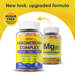 NEVISS Magnesium Complex Gummies bottle on nightstand ready for bedtime routine.