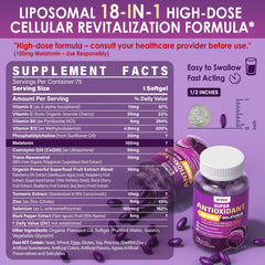 Close-up of NEVISS Melatonin ingredients featuring CoQ10 and turmeric for antioxidant support