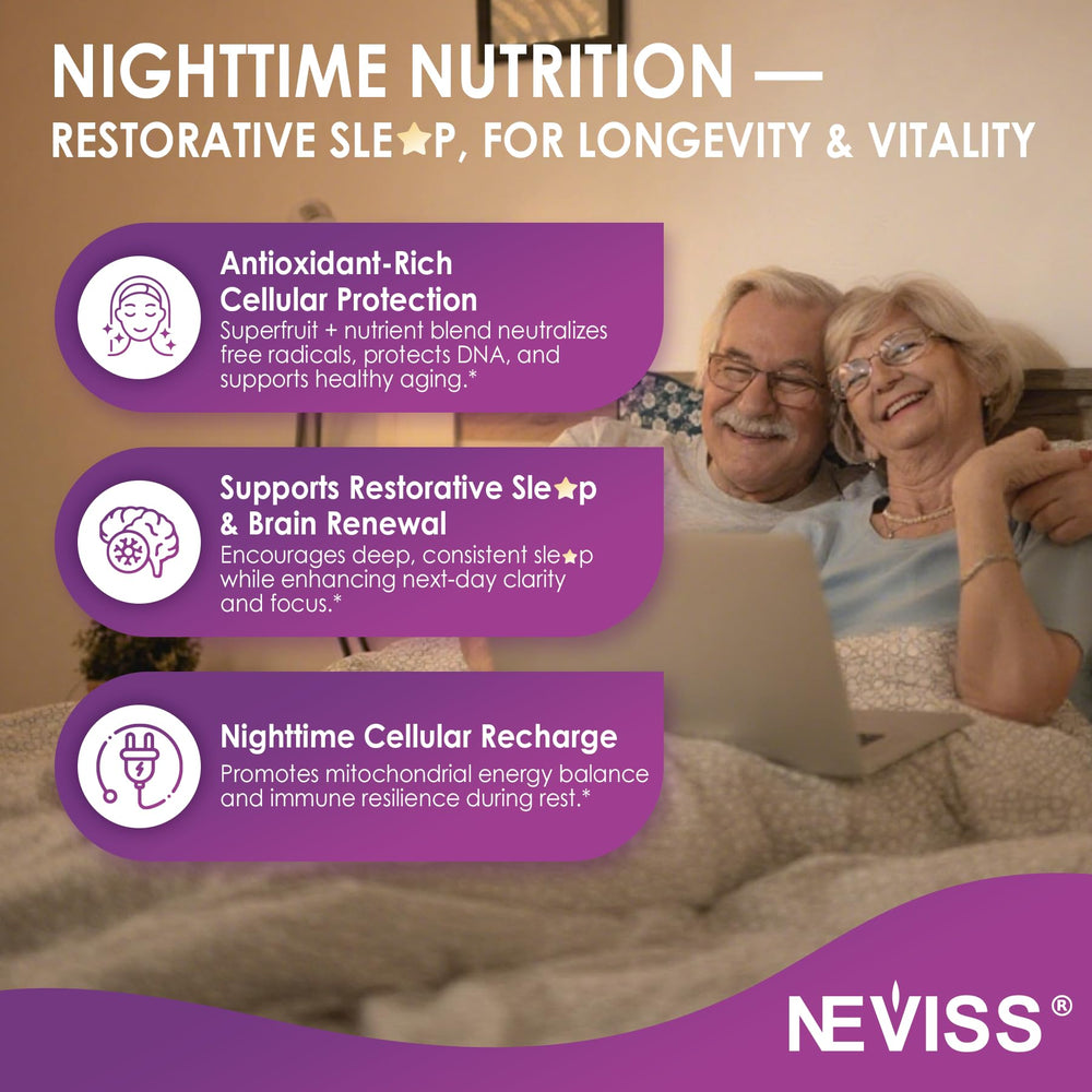 Elderberry and goji berry ingredients in NEVISS Melatonin formula