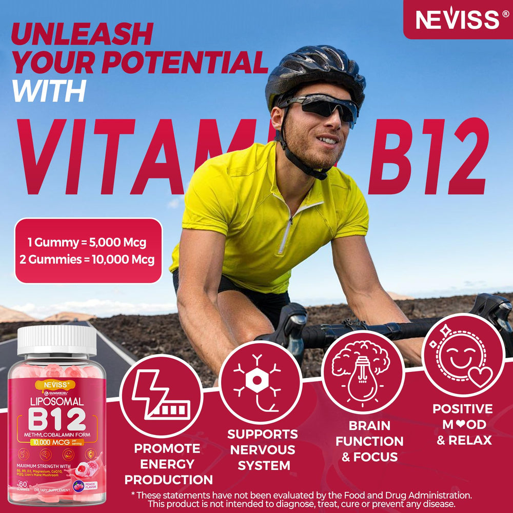 NEVISS Methyl B12 gummies packaging front showing label and quality cues
