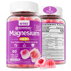 NEVISS sugar-free magnesium gummies bottle-front showcasing a calm, balanced day ahead