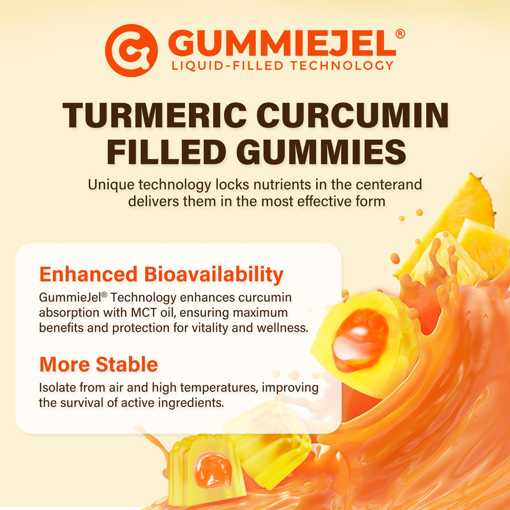 NEVISS Turmeric Gummies mango flavor ingredients listed for a sugar-free formula.