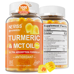 NEVISS Turmeric Gummies liquid center for enhanced curcumin absorption