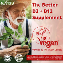 NEVISS D3 B12 gummies berry closeup—plant-based, vegan nutrition.