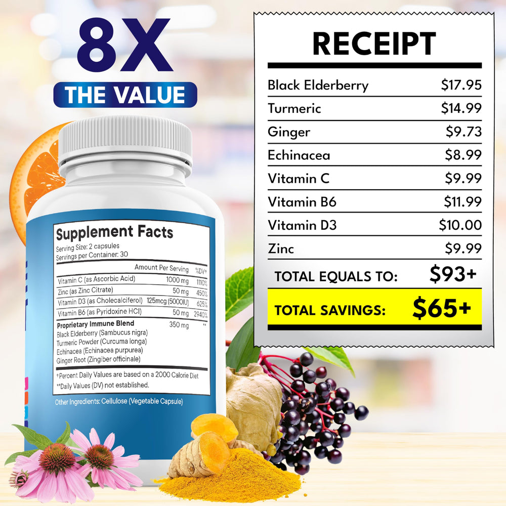 Elderberry and Zinc blend from NEW AGE 8 in 1 immune capsules