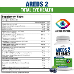 NEW AGE AREDS 2 capsules closeup with capsules visible and vibrant branding.