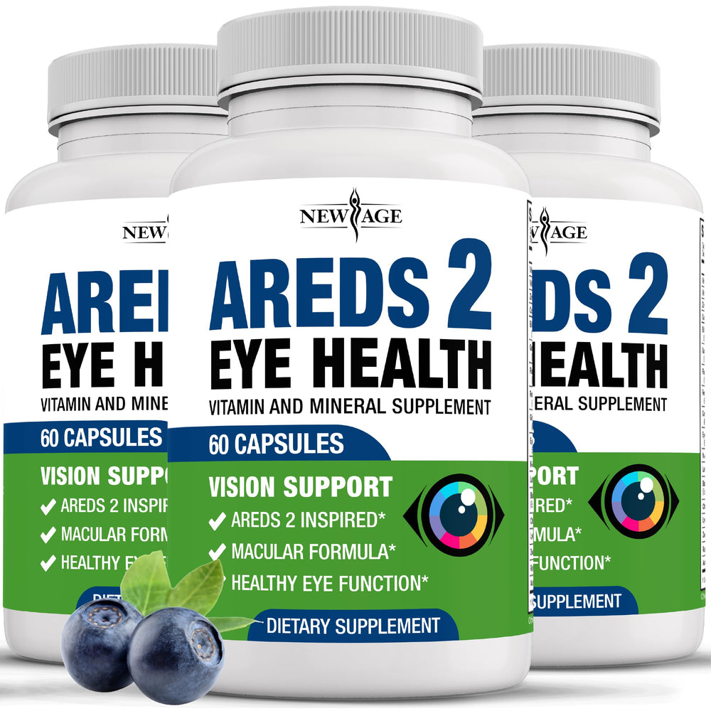 NEW AGE AREDS 2 Eye Vitamins bottle front supports daily eye health