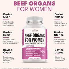 NEW AGE capsules highlight nutrients from grass-fed beef organs for balanced daily nutrition.
