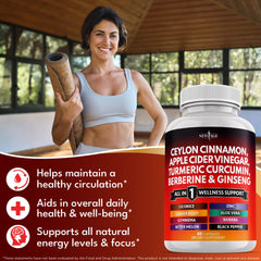 NEW AGE berberine-cinnamon-complex capsules provide a balanced botanical profile in one dose.