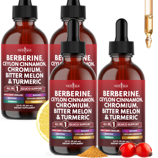 NEW AGE Berberine Cinnamon Drops bottle for daily wellness support.