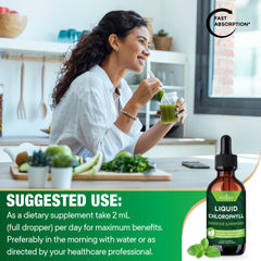 NEW AGE Chlorophyll Liquid Drops prepared in a cup for quick hydration.