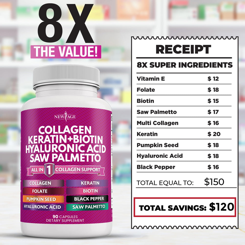 NEW AGE Collagen Pills pack of 2 bottles offers value and routine convenience